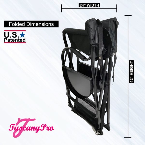 AS SEEN ON TV—FREE NAME LOGO—THE ORIGINAL TUSCANY PRO MID SIZE MAKEUP & HAIR PORTABLE CHAIR W LIGHT SYSTEM (25″ SEAT HEIGHT)-3