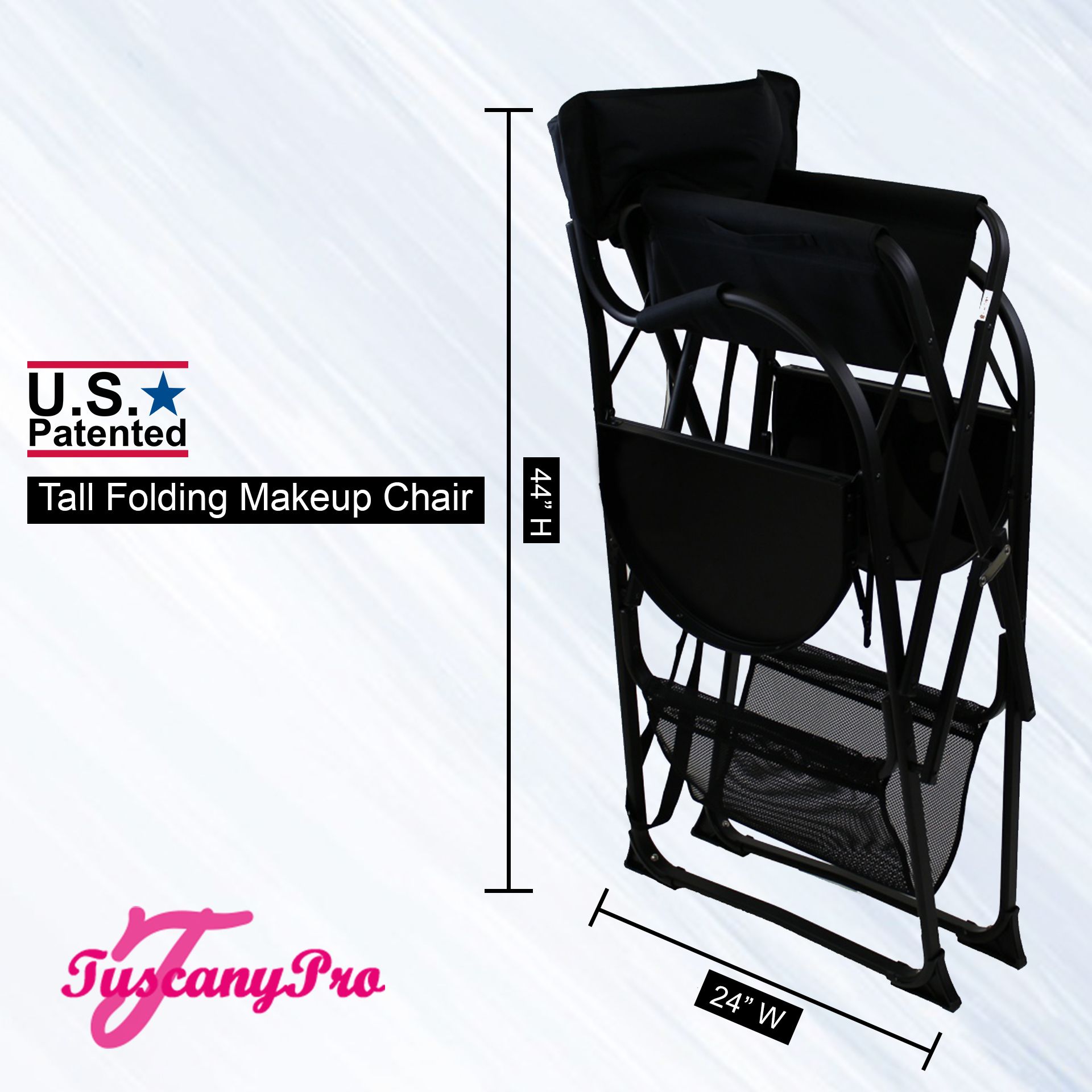 Tuscany Pro Tall Makeup Artist Portable Chair Deluxe Combo-29 Seat Height