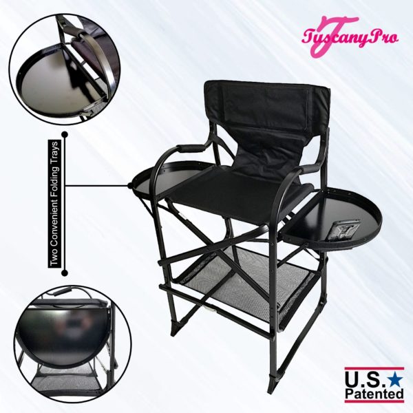 THE AWARD WINNING TUSCANYPRO TALL MAKEUP ARTIST PORTABLE CHAIR-29″ SEAT HEIGHT-2