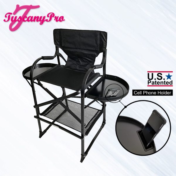 THE AWARD WINNING TUSCANYPRO TALL MAKEUP ARTIST PORTABLE CHAIR-29″ SEAT HEIGHT-3