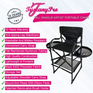 Tall Makeup Artist Portable Chair
