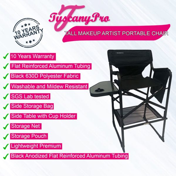 TUSCANY PRO TALL MAKEUP CHAIR-29″ SEAT HEIGHT