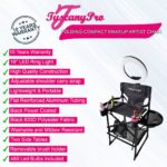 TUSCANYPRO FOLDING-COMPACT MAKEUP ARTIST CHAIR W 18″ LED RING LIGHT -BEST COMBO DEAL IN THE INDUSTRY