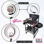 TUSCANYPRO FOLDING-COMPACT MAKEUP ARTIST CHAIR W 18″ LED RING LIGHT -BEST COMBO DEAL IN THE INDUSTRY-2