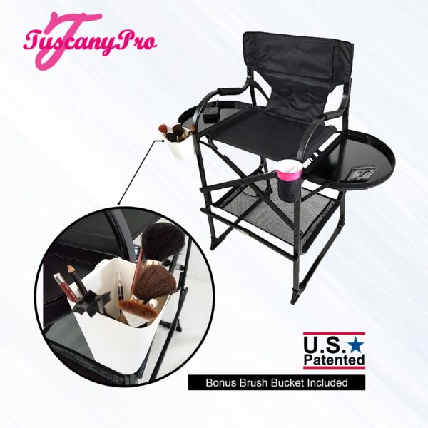 NEW” 2019 TUSCANYPRO MID SIZE HAIRSTYLIST MAKEUP CHAIR W POWER STRIP – 25″ SEAT HEIGHT-2