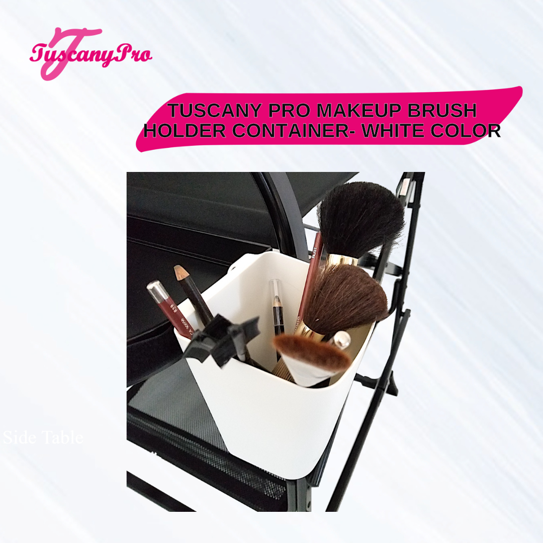 TUSCANY PRO MAKEUP BRUSH HOLDER CONTAINER- WHITE COLOR