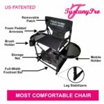 TuscanyPro Portable Hairstylist Chair with 14 Inch LED Ring Light – Perfect for Makeup, Hair Stylist, Salon with 22 Inch Seat Height -1