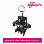TuscanyPro Portable Hairstylist Chair with 14 Inch LED Ring Light – Perfect for Makeup, Hair Stylist, Salon with 22 Inch Seat Height -2
