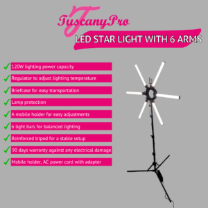 Tuscany Pro LED Star Light setup with 6 Light Bars