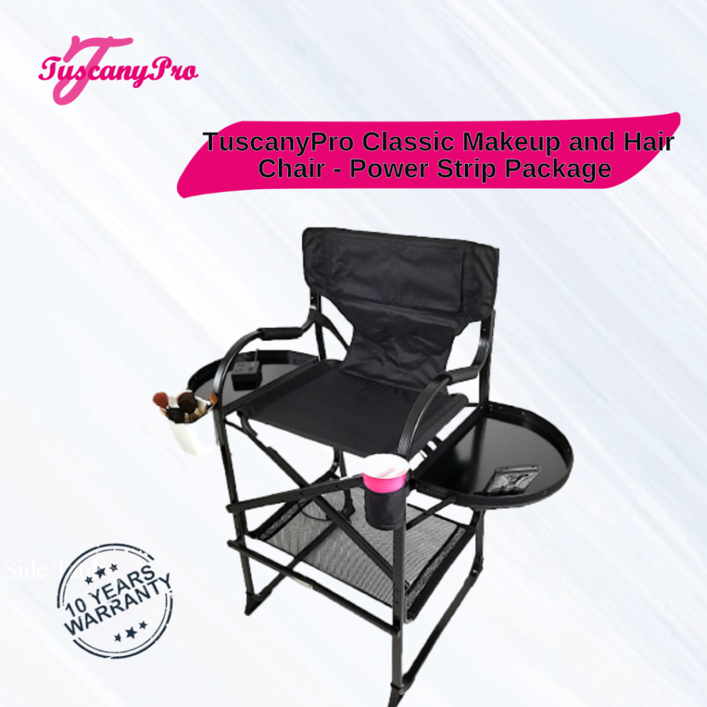 TuscanyPro Classic makeup and hair chair - power strip package